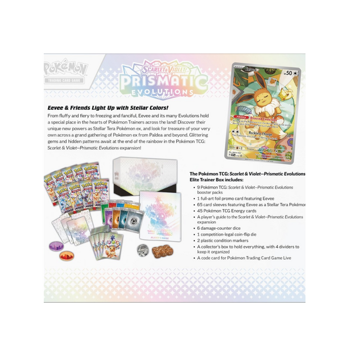 Pokémon Scarlet & Violet Prismatic Evolutions Elite Trainer Box